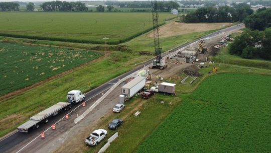Bridge work continues on Highway 20 north of Laurel.