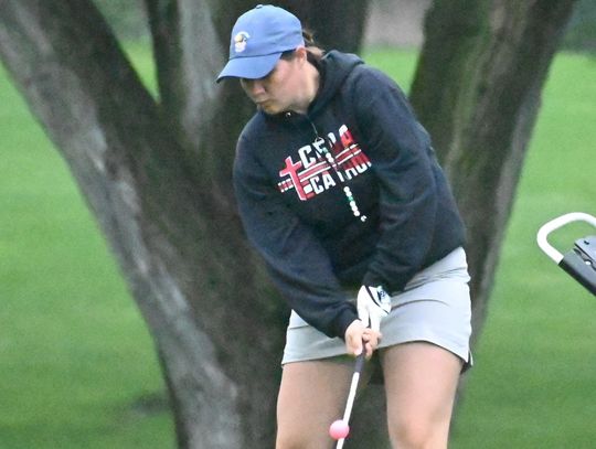 Hits onto the green