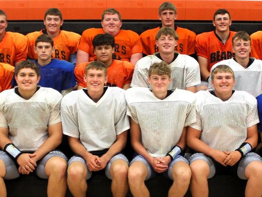 LCC Bears Football team pose together