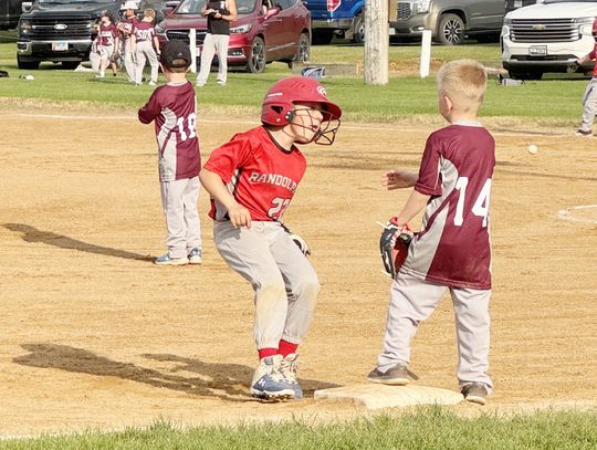 Makes it to third base