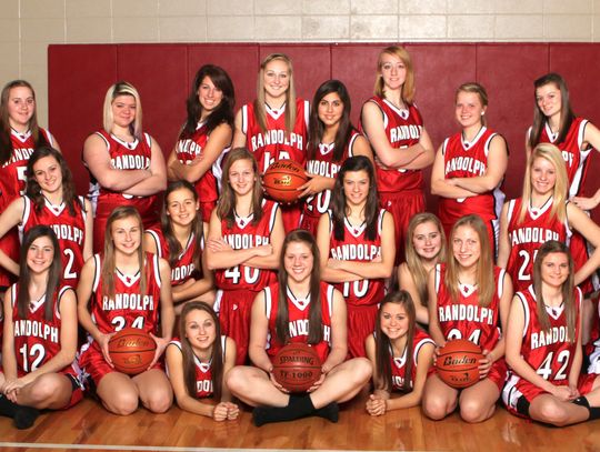 Members of the 2012-2013 Randolph Lady Cardinals Bas-ketball Team