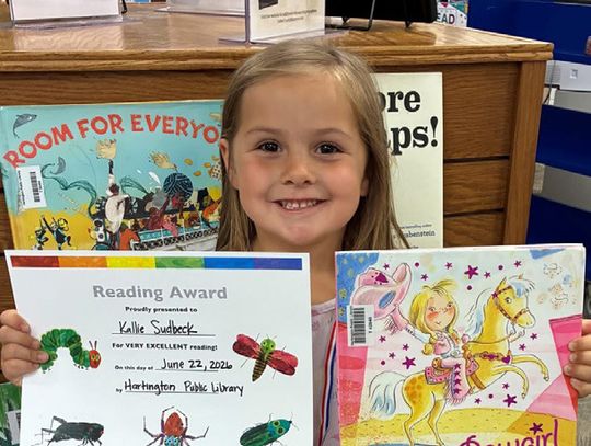Sudbeck earns “1,000 Books before Kindergarten” award