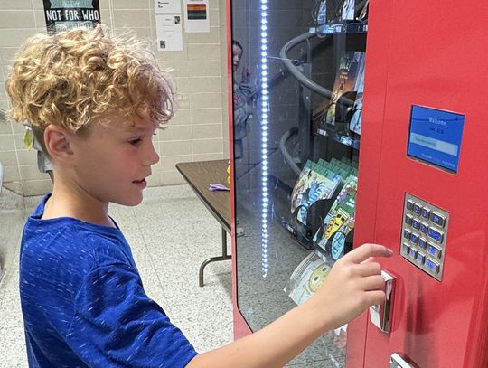 Vending machine feeds young minds