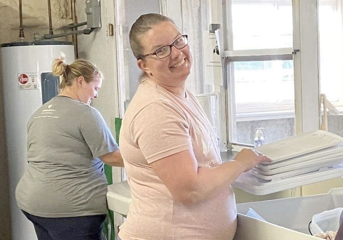 Ashley Schmidt and Mel Engel do their part during the Cedar County Fair’s Clean-Up Day in Hartington. The fair starts Wednesday, July 19, and ends Sunday, July 23.