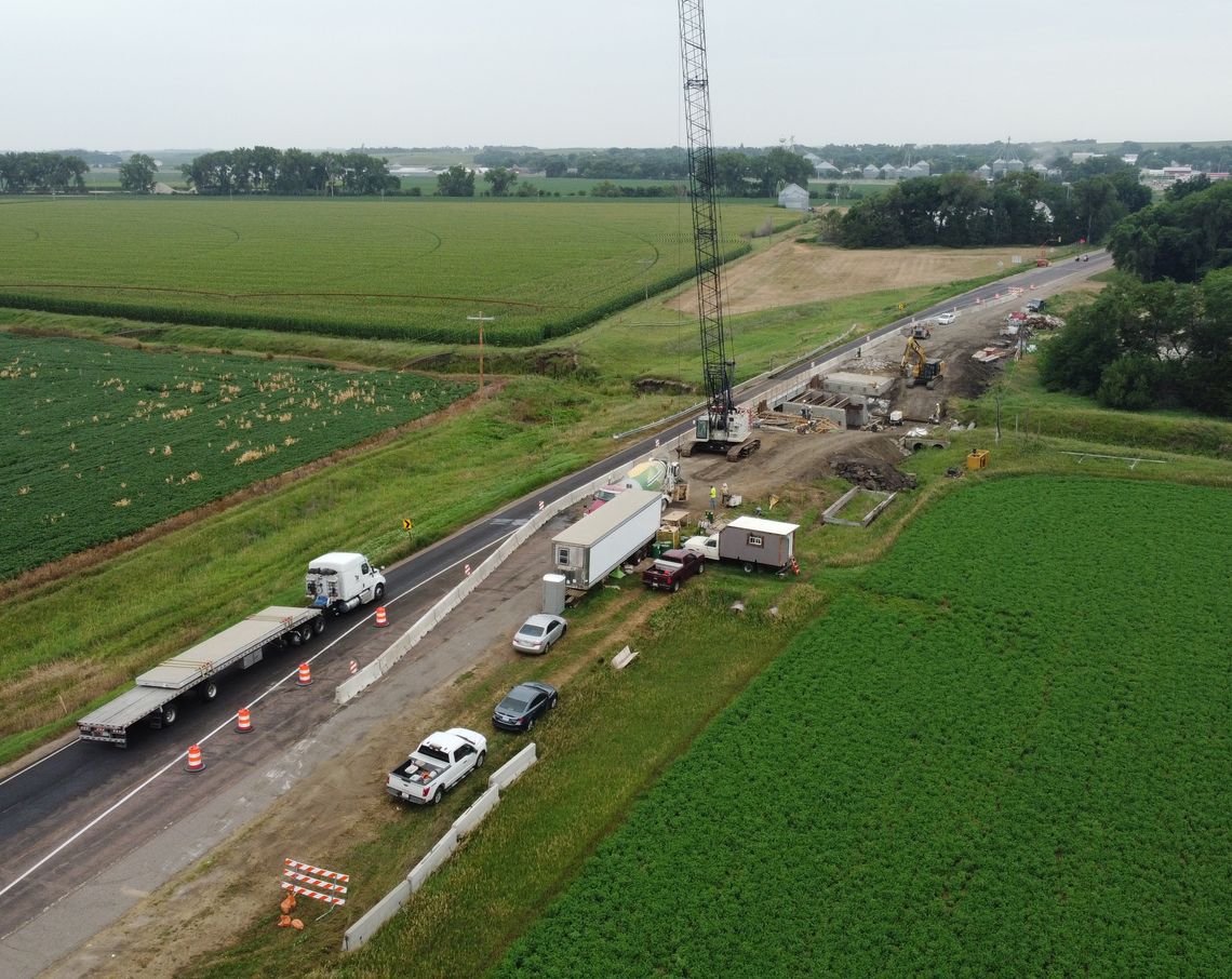 Bridge work continues on Highway 20 north of Laurel.