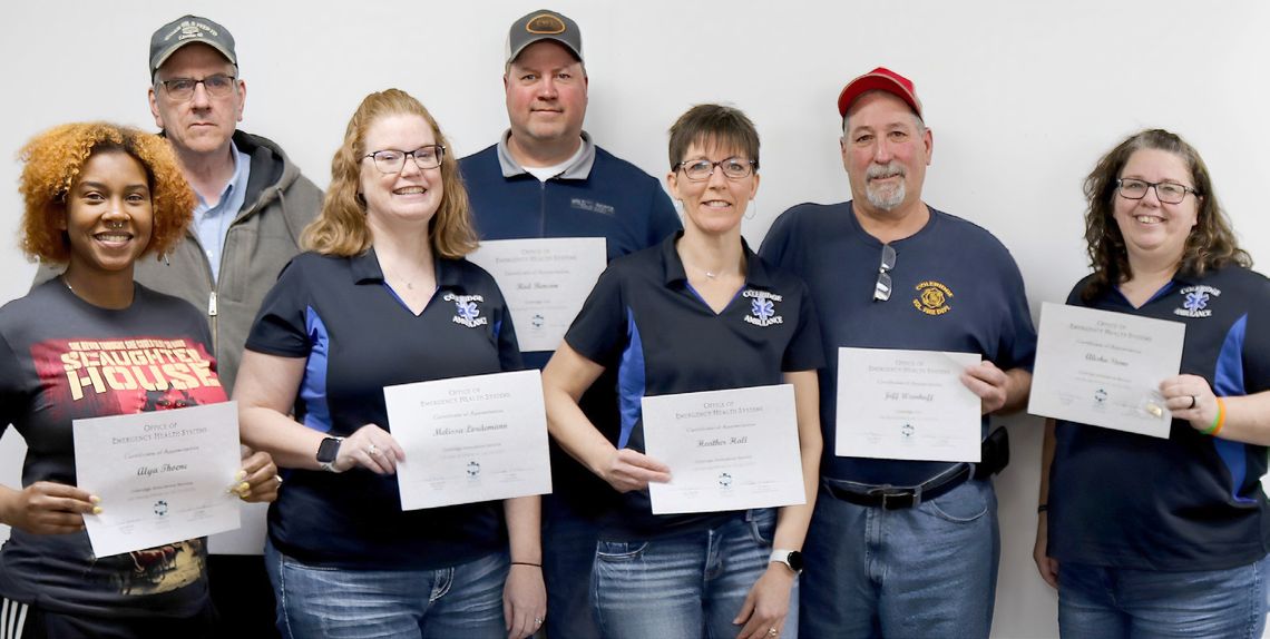 Members of the Coleridge Rescue Squad and Coleridge Volunteer Fire Dept