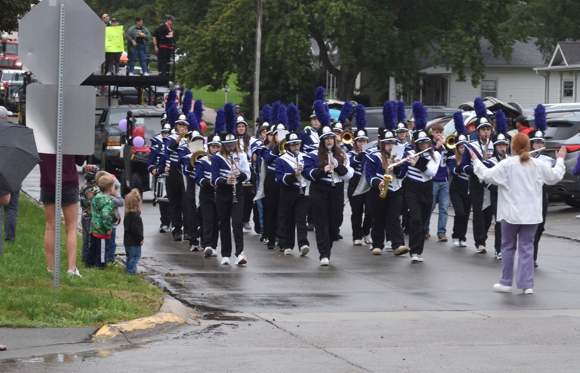 Rain couldn’t dampen the Homecoming spirit Friday as Hartington-Newcastle students and supporters joined Cedar Catholic for the schools’ joint parade through downtown Hartington