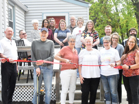 The Hartington Chamber of Commerce held a ribbon cutting event Monday morning for Ruby’s Red Door Cottage at 302 State Street in Hartington. Those in attendance were: (back) Tom Steffen, Linda Steffen, Lois Lammers, Dani De Wahl, Katelyn Lammers, Dave N