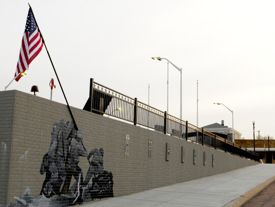 Hartington artist Angie Peitz created this piece depicting the U.S. soldiers raising the flag over Iwo Jima in World War II. Darin Epperly | Cedar County News