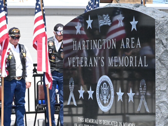 The area chapter of the American Legion Freedom Riders held a Vigil over the Memorial during the ceremonies.