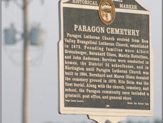 A Nebraska State Historical Marker is now located at the Paragon Cemetery.