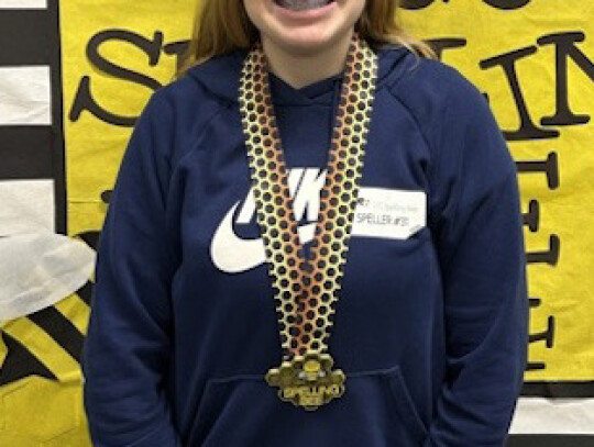 Eighth-graderAlyzaLeonardwas crowned as the overall spelling champion during the LCC Spelling Bee.