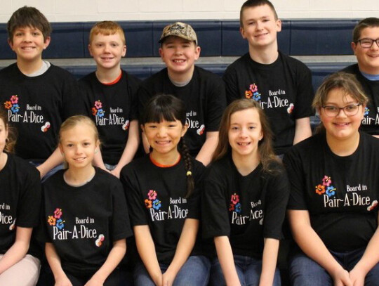 Members of the LCC Board in Pair-a-dice Lego team are: (back row) John Dietze, Rhett Eggers, Grant Brummels, Foster Stone, Caden Barnes, (front row) Reese Jelinek, Autumn Funk, Kylee Bloom, Aizlynn Kossler, and Stella Graham.