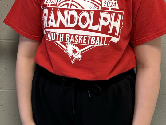 Two Randolph girls qualified for the state free throw championships in Grand Island and competed April 6 in their respective age divisions. Abbigail Backer (above left) earned the runner-up award, placing second in the 14-year-old division. Cazlynn Winkel