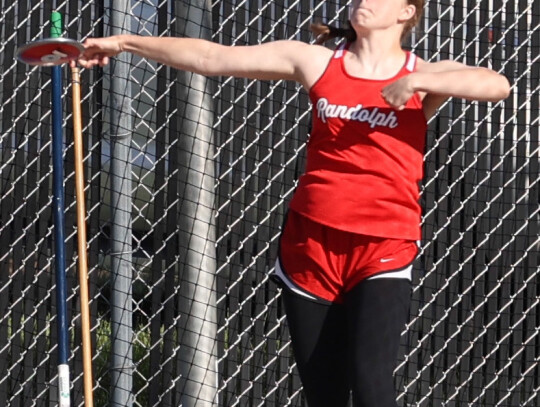 Two student athletes represented Randolph High School, competing at the State Track &amp; Field Championships last week at Omaha. Luke Harder (above) cleared six feet, one inch in the high jump, finishing in ninth place in Class D. Jacey Bartels (at right