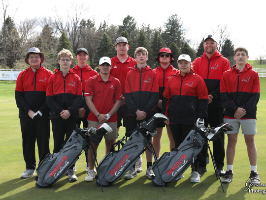 Bryson Eledge (above) sends a putt to finish out a hole during the Class D State Golf tournament last week. Eledge’s performance at state closes out the 2024 golf season. Team members (right) include (back row) Landon Sporleder, Ryan Engel, Aiden Gubbel